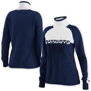 NWTWomen's M WEAR by Erin Andrews Navy New England Patriots Ski Pullover Sweater